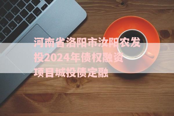 河南省洛阳市汝阳农发投2024年债权融资项目城投债定融 